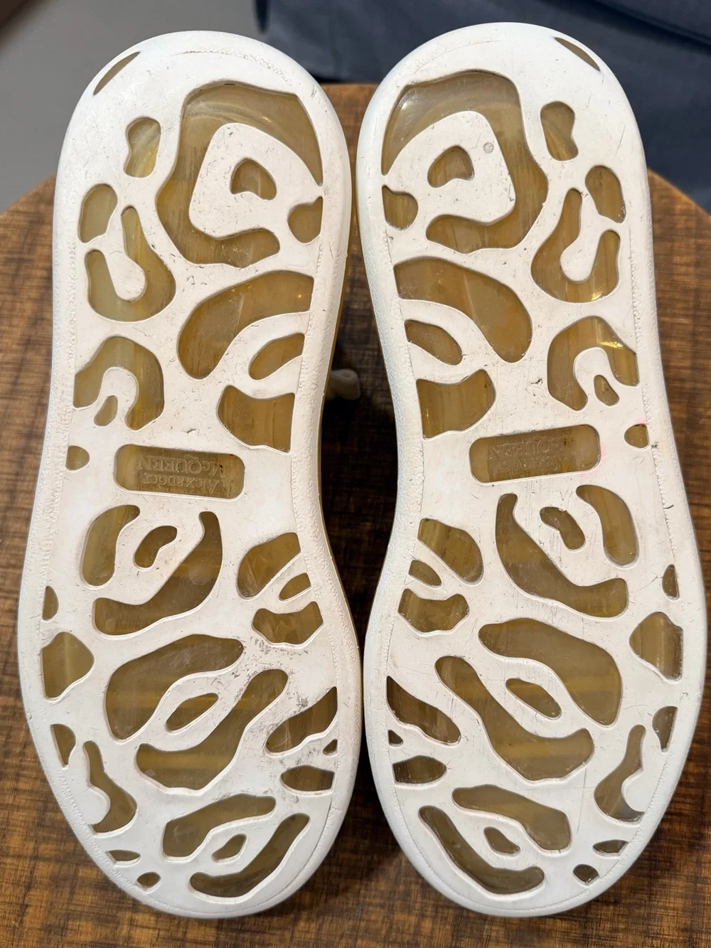 Alexander McQueen Oversized Sneakers White Amber Sole EU 39 US 9 Leather